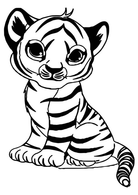 easy  print tiger coloring pages detenyshi zhivotnykh