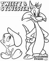 Coloring Tweety Sylvester Bird Printable Cat Topcoloringpages Print Color sketch template