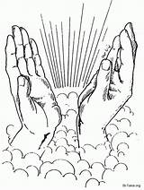 Hands Praying Coloring Tattoo Drawing Printable Pages Dove Rosary Line Sketch Helping Open Hand Jesus Cupped Print Clipart Step Color sketch template