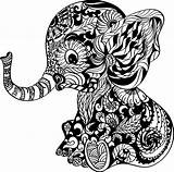 Mandala Mandalas Elefant Elefanten Elefante Ganesha éléphant Coloriage Blackandwhite Animaux Transfer Lineal Zentangle Tiernos Zeichnung Clipartmag Handtücher Wandgemälde Selbstgemacht Rising sketch template