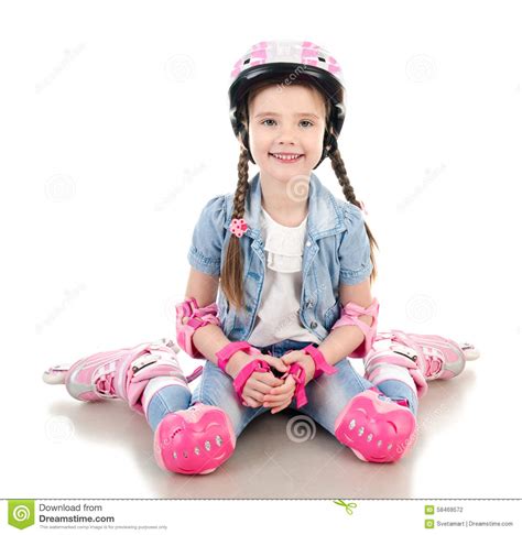girl on roller skates stock image 45342043