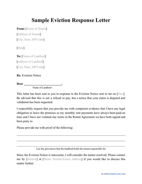 eviction letter template