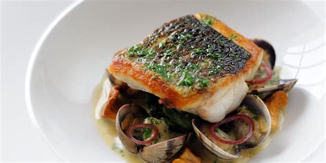 Sea Bass Recipe With Clams And Poached Cod Cheeks Great