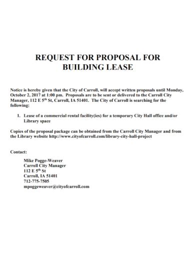 commercial lease proposal samples space request renewal