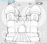 Castle House Bouncy Drawing Illustration Clipart Lineart Royalty Paintingvalley Vector Visekart sketch template