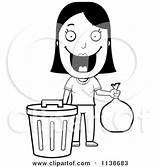 Clipart Trash Taking Garbage Woman Cartoon Happy Girl Coloring Illustration Cory Thoman Vector Preview Outlined Royalty 2021 Clipartof sketch template