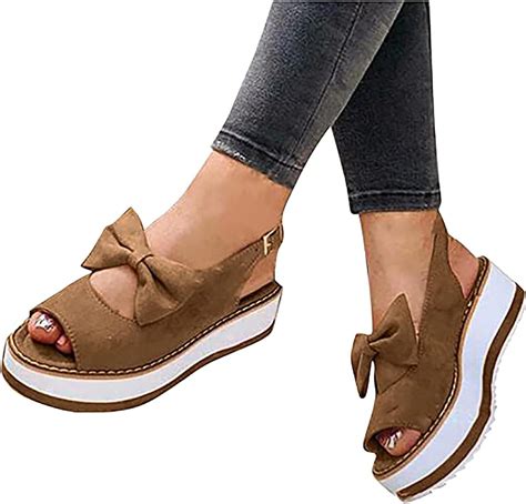 damen bequeme sportstrick sandalen fuer frauen dicke sandalen mit tiefem fischmund laessiger