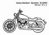 Harley Davidson Sportster Coloring Pages Motorcycle sketch template