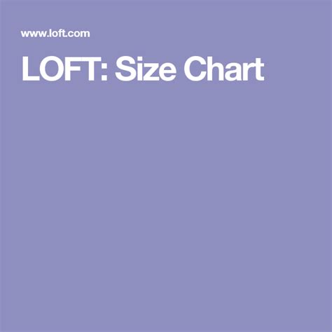loft size chart