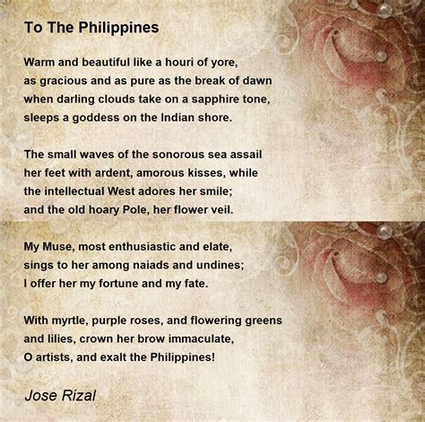 philippines poem  jose rizal poem hunter