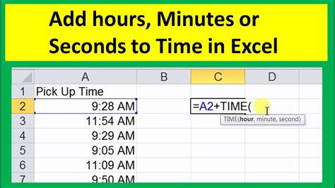 add hours minutes  seconds  time  excel excel tips  youtube
