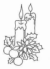 Christmas Candles Coloring Pages Print Kids sketch template
