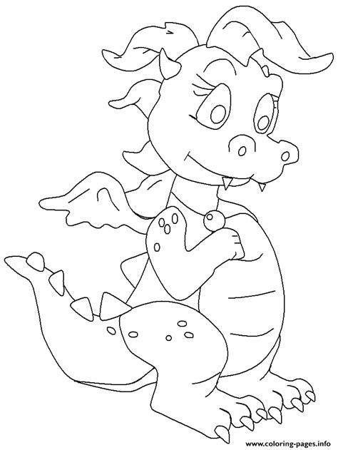 baby dragon kids coloring page printable
