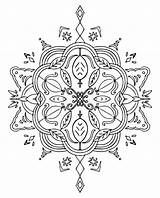 Mandala Leaves Coloring Vector Preview sketch template