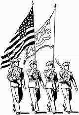 Coloring Pages Ww2 Soldiers American Military Veteran Veterans Template sketch template