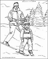 Coloring Pages Skiing Sports Ski Kids Color Sheets Found Printable sketch template