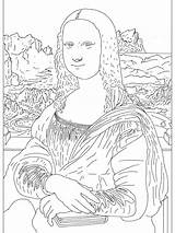 Coloring Pages Mona Lisa Famous Painting Artist Sheets Fine Paintings Colouring Kids Artists Adult Printable Color Colorear Para Book Print sketch template