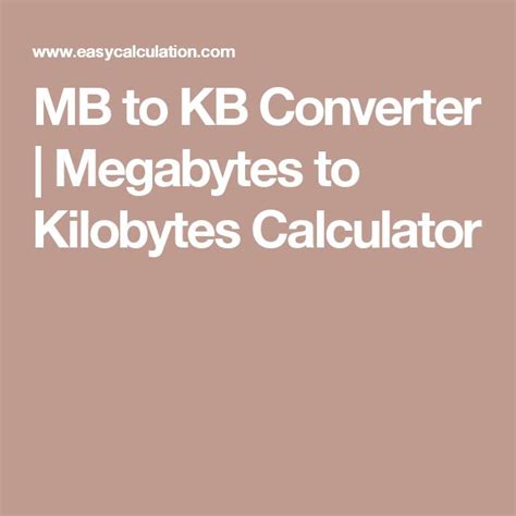 mb  kb converter megabytes  kilobytes calculator converter calculator data storage