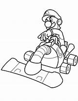 Kart Mario Coloring Wii Pages Getcolorings Luigi Getdrawings Color sketch template