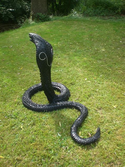 Cobra Artwork out of Tires | Garden Sculpture, USA