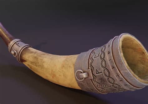 viking horn cgtrader