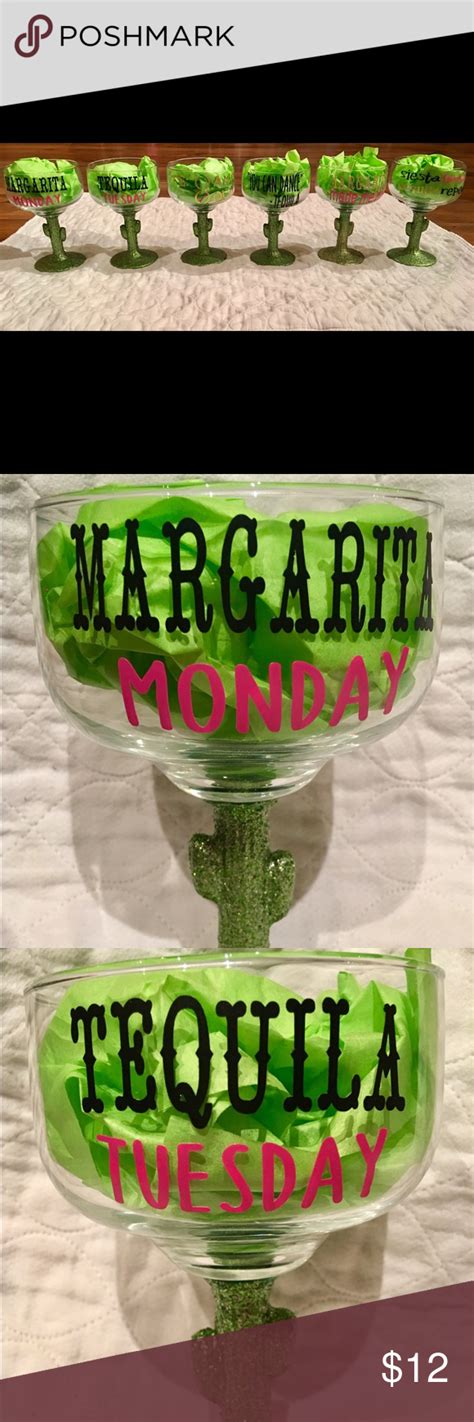 Margarita Glasses Custom Made Glittered At The Bottom It Is