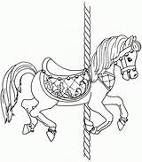 Coloring Carousel Horse Pages Print Popular Coloringhome sketch template