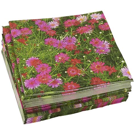 pack decorative napkins pink daisy floral print disposable paper