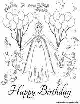 Coloring Birthday Frozen Pages Colouring Anna Party Printable Happy Elsa Disneys Color Disney Kids Princess Print Card Drawing Gif Book sketch template
