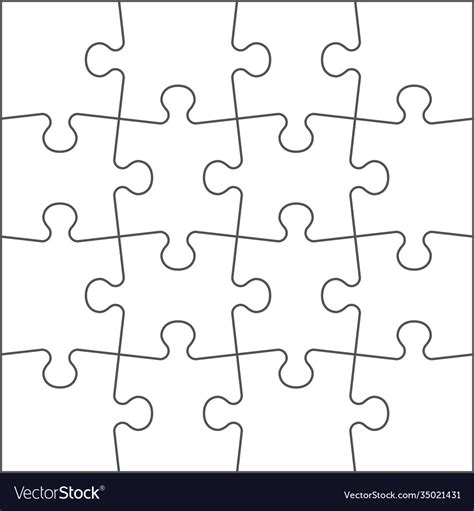 puzzle shape realistic jigsaw pieces blank vector image