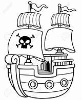 Para Colorear Barcos Piratas sketch template