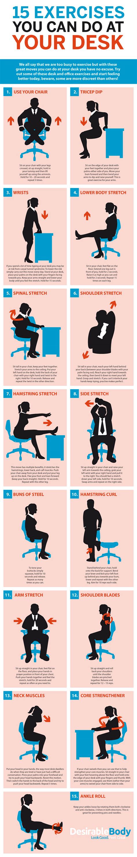 Deskercise 15 Simple Exercises You Can Do At Your Desk