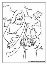 Coloring Pages Jesus Kids Christian Father People Bible Feeding sketch template