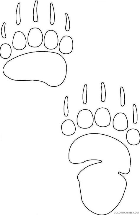 bear paw print coloring page coloring pages