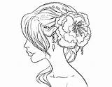 Coloring Pages Hairstyle Wedding Hair Flower Salon Pintar Flor Haircut Per Book Colorear Hairstyles Dibuix Coloringcrew Getcolorings Printable Flowers Fashion sketch template