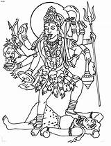 Goddess Durga sketch template