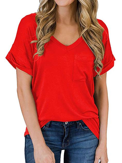 size women solid short sleeve loose  shirts ladies summer casual