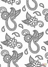Coloring Pattern Paisley Pages Printable Adults Categories sketch template