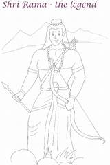 Coloring Pages Lord Ram Rama Shri Navratri Sketch Print Printable Template sketch template