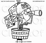 Telescope Cartoon Crows Nest Pirate Boy Illustration Using Clipart Toonaday Royalty Outline Vector sketch template