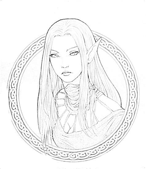 pin  cristina   elves coloring pages coloring pages female