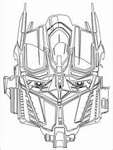 Optimus Prime Coloring Pages Face Kids sketch template