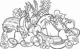 Coloring Fruit Pages Vegetable Garden Vegetables Fruits Orchard Apple Basket Drawing Printable Colouring Color Sheets Kids Sheet Getdrawings Book Getcolorings sketch template