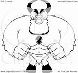 Huge Devil Clipart Bull Coloring Cartoon Outlined Vector Cory Thoman Royalty sketch template