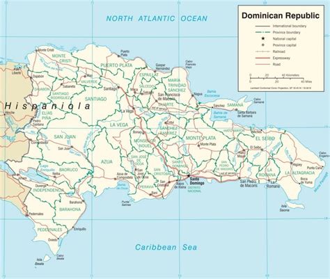Dominican Republic Road Map Dominican Republic Map Map