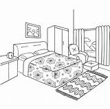 Bedroom Coloring Vector Adult Book Illustration Element Drawn Hand Pages Layout Alamy Interior House Furniture Preview Template Girl Vectors Dreamstime sketch template