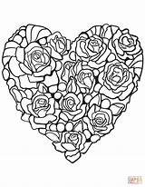 Coloring Rose Heart Pages Made Printable Hearts Drawing Adults Adult Super Supercoloring Diamond sketch template