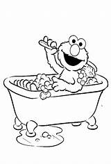 Sesame Elmo Bathtub Kidsdrawing Guppies Rylee Malvorlagen sketch template