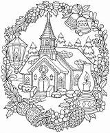 Erwachsene Weihnachtliche Ausmalen Alleideen Weihnachtsbilder Dorf Entspannen Noël Kathedrale sketch template