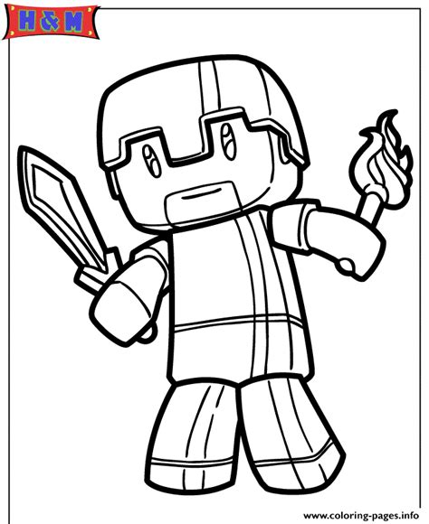 minecraft herobrine  coloring pages